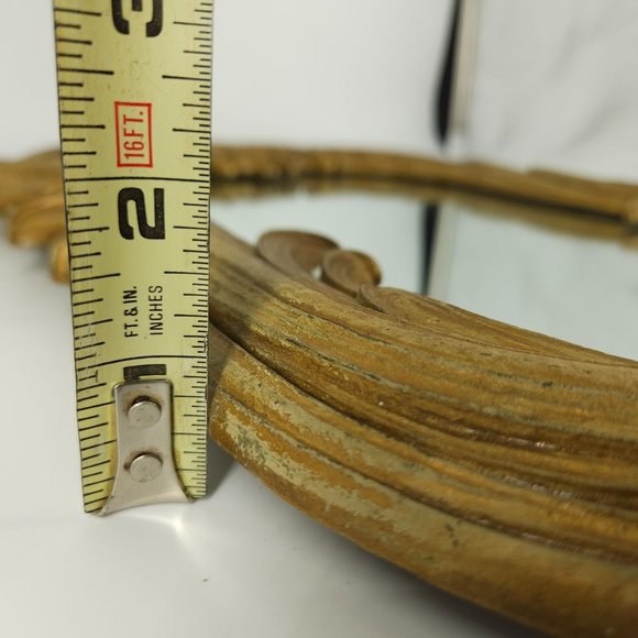 Vint Syroco Wall Mirror Rectangle Gold Ornate Carved Wood MC Hollywood USA 21.5" - Picture 15 of 15